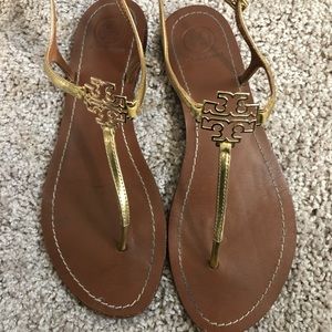 Tory Burch Gold Sandals Size 8